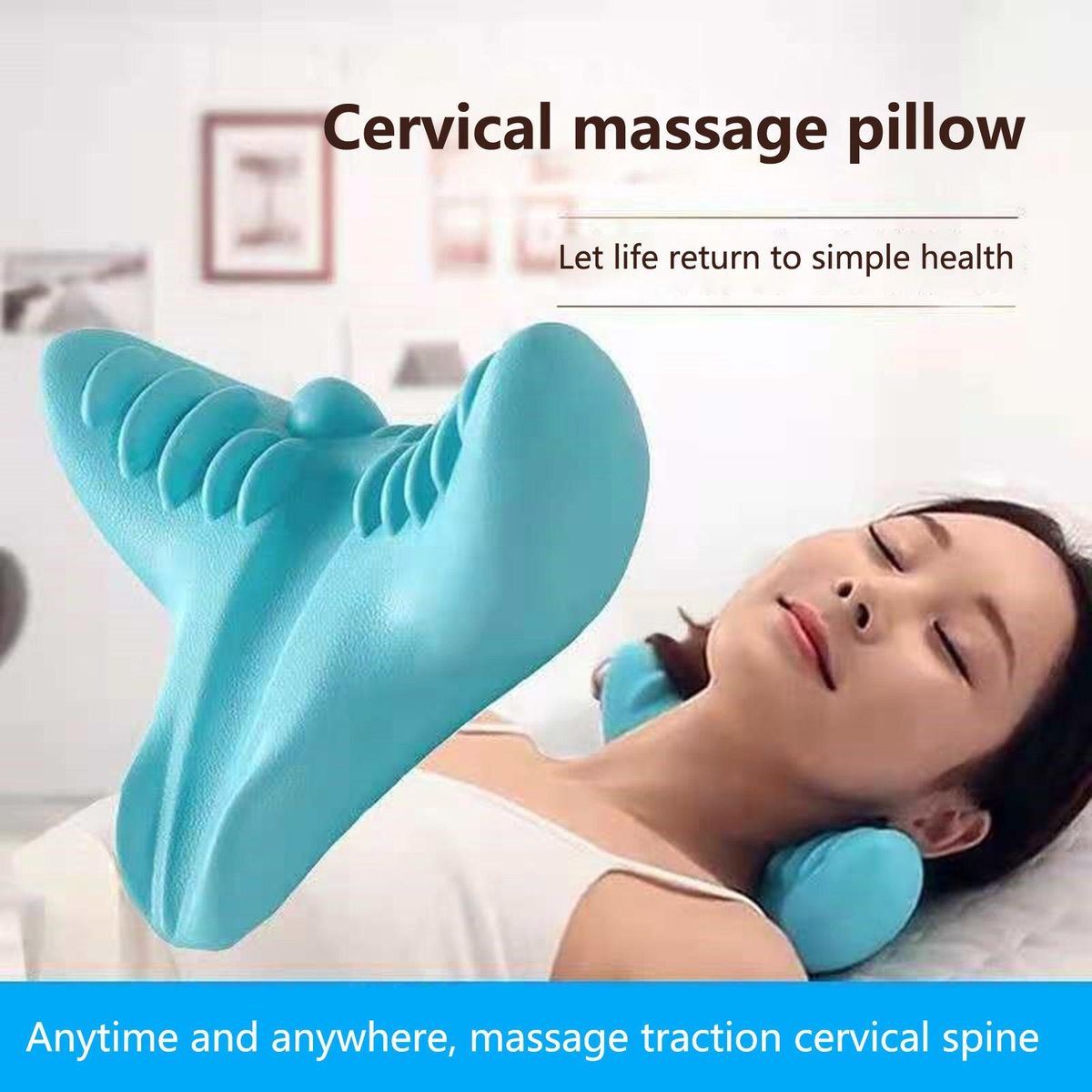 Butterfly Neck Pillow Neck Shoulder Stretcher Pillow Blue