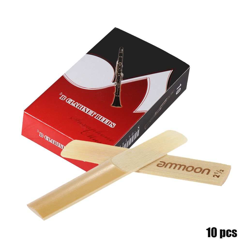 Ammoon 10-pack Pieces Strength 2.5 Bamboo Reeds For Bb
