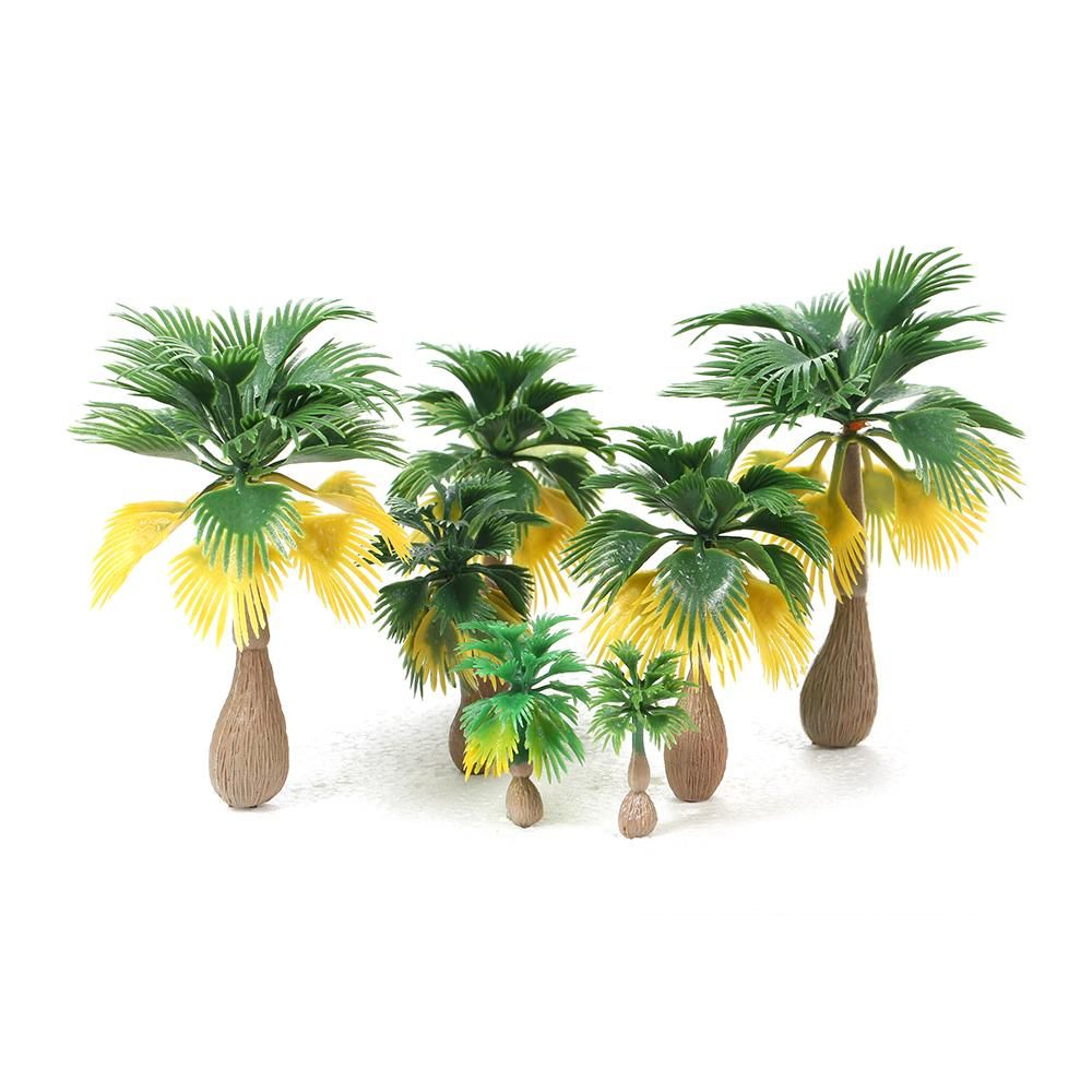 15pcs Miniature Landscape Scenery Layout Model Train Palm Trees Rain Forest Scale 1: 100-1:300