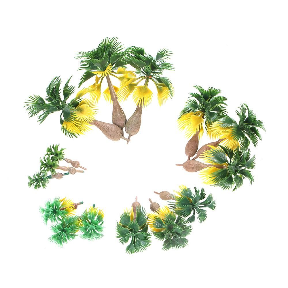 15pcs Miniature Landscape Scenery Layout Model Train Palm Trees Rain Forest Scale 1: 100-1:300