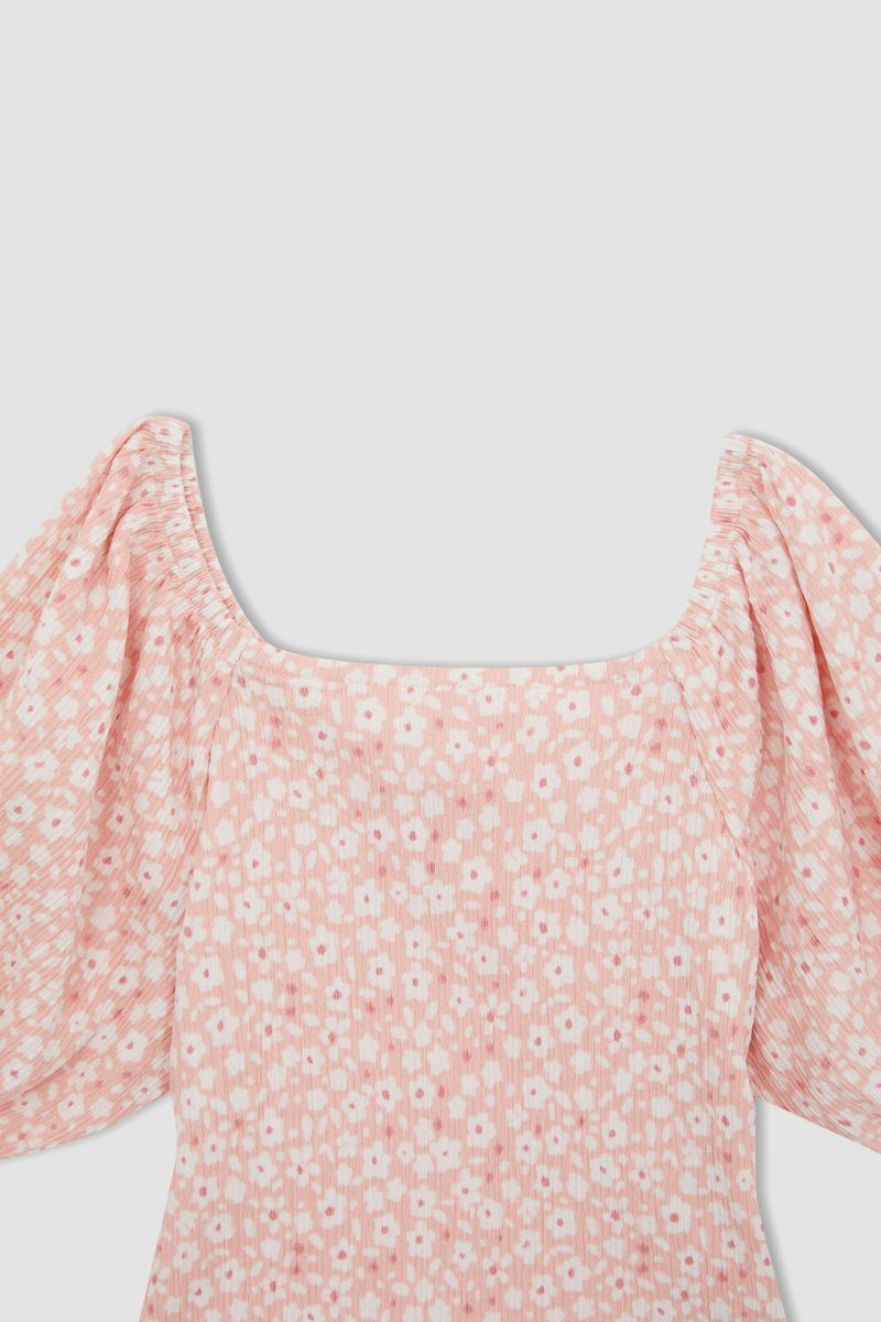 Girl Regular Fit Knitted Short Sleeve Body - Pink