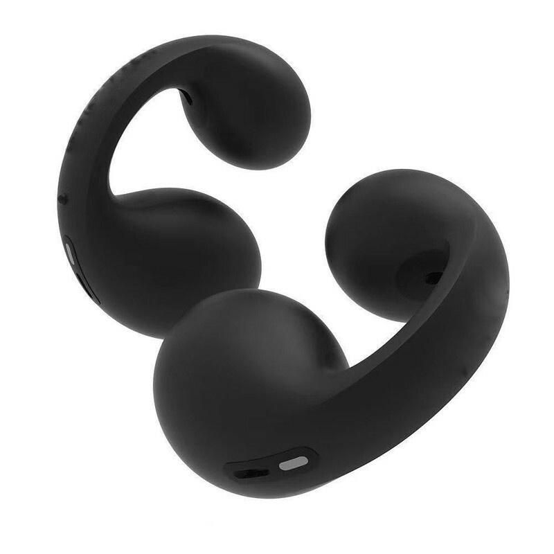Clip-on black Bluetooth headphones bone conduction headphones