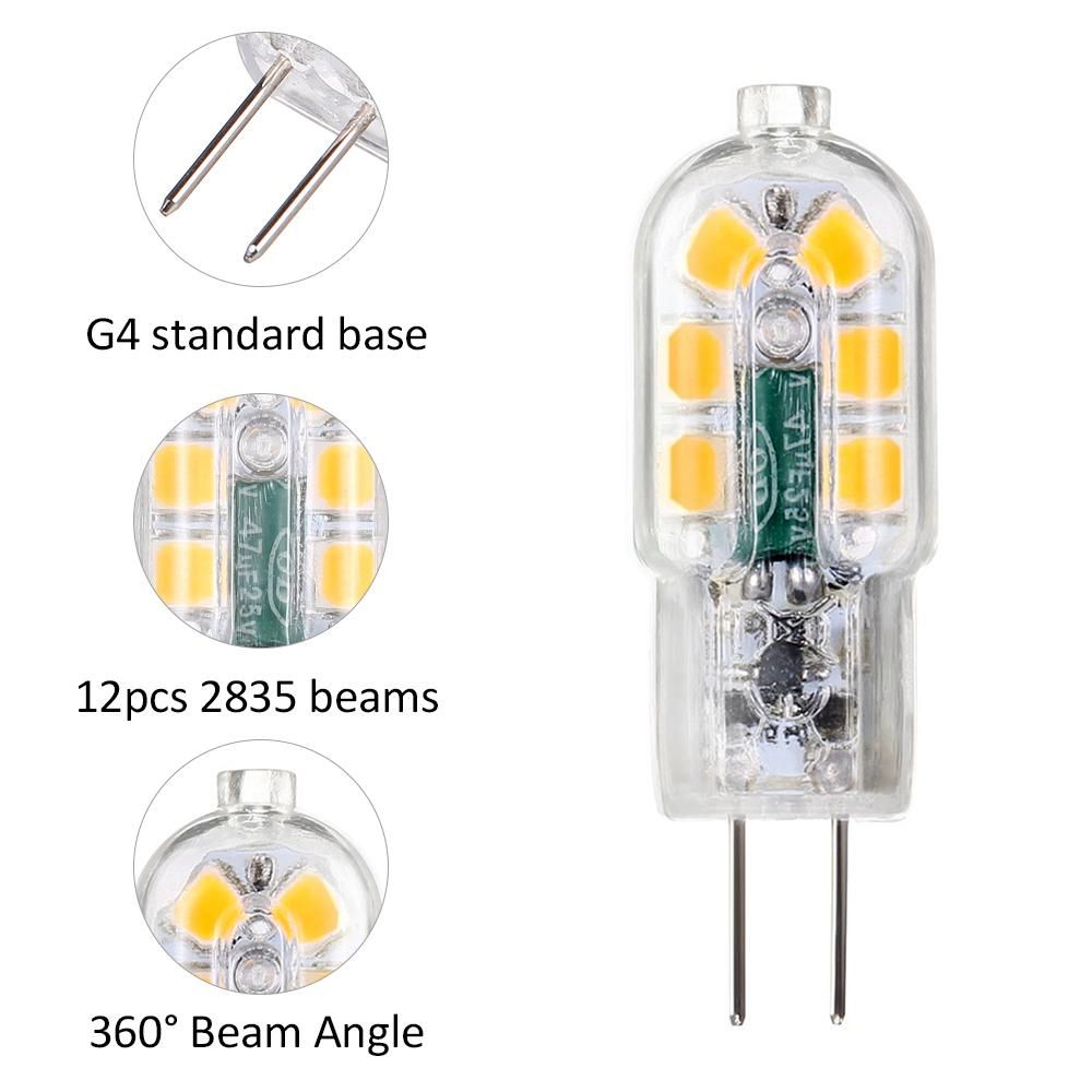 Tomshine AC/DC 12V 3W G4 LED Light Bulb Equivalent Replacement of 30W Halogen Lamp Energy-saving Bi-Pin Base Shatterproof Bulb Replacement 360° Beam Angle 160lm Non-dimmable No Flicker Pack of 12 (3000k warm white)