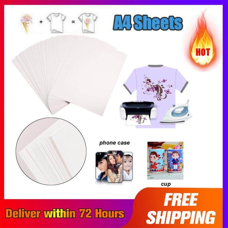 100PCS A4 Heat Transfer Paper Light T-Shirt Inkjet-Printer Iron On Heat Press