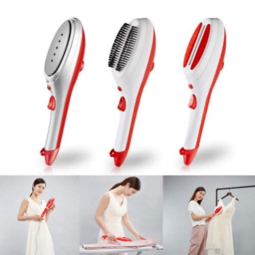 Travel Steam Iron With Brush & Iron Stand- Red