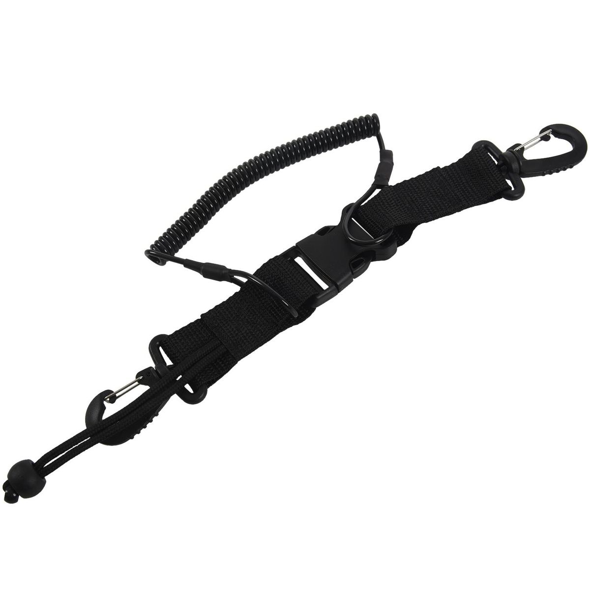 Dive Coil Camera Lanyard With Clips & Quick Release Buckle