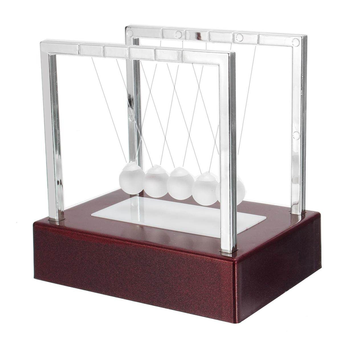AU LED Illuminated Light Up Newtons Cradle Desk Science Balance Ball Gift Decor 12*12*9cm Trumpet