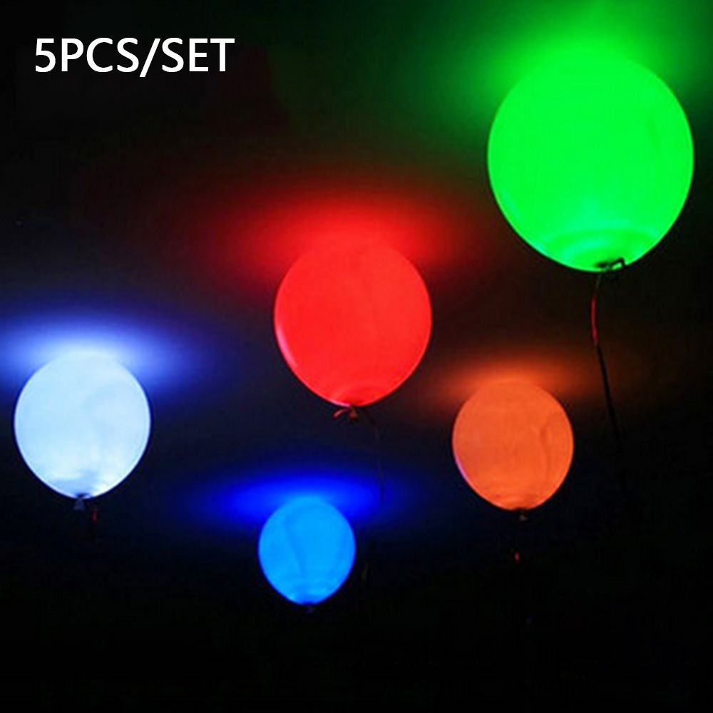 5PCS LEDs Light Up Balloon Glowing Balloon For Party
