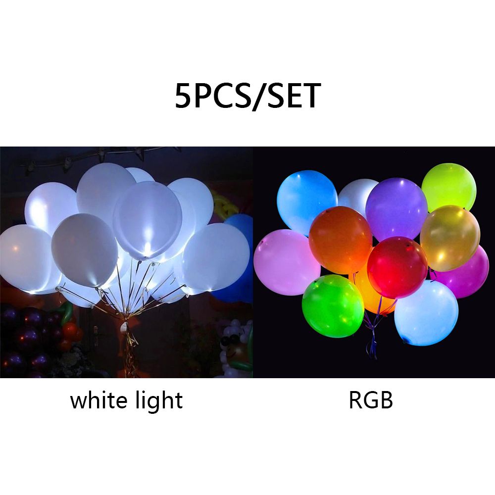 5PCS LEDs Light Up Balloon Glowing Balloon For Party