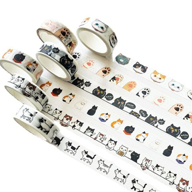 6 rolls Adhesive Paper Washi Tape Masking Tape DIY Scrapbooking Stick Label