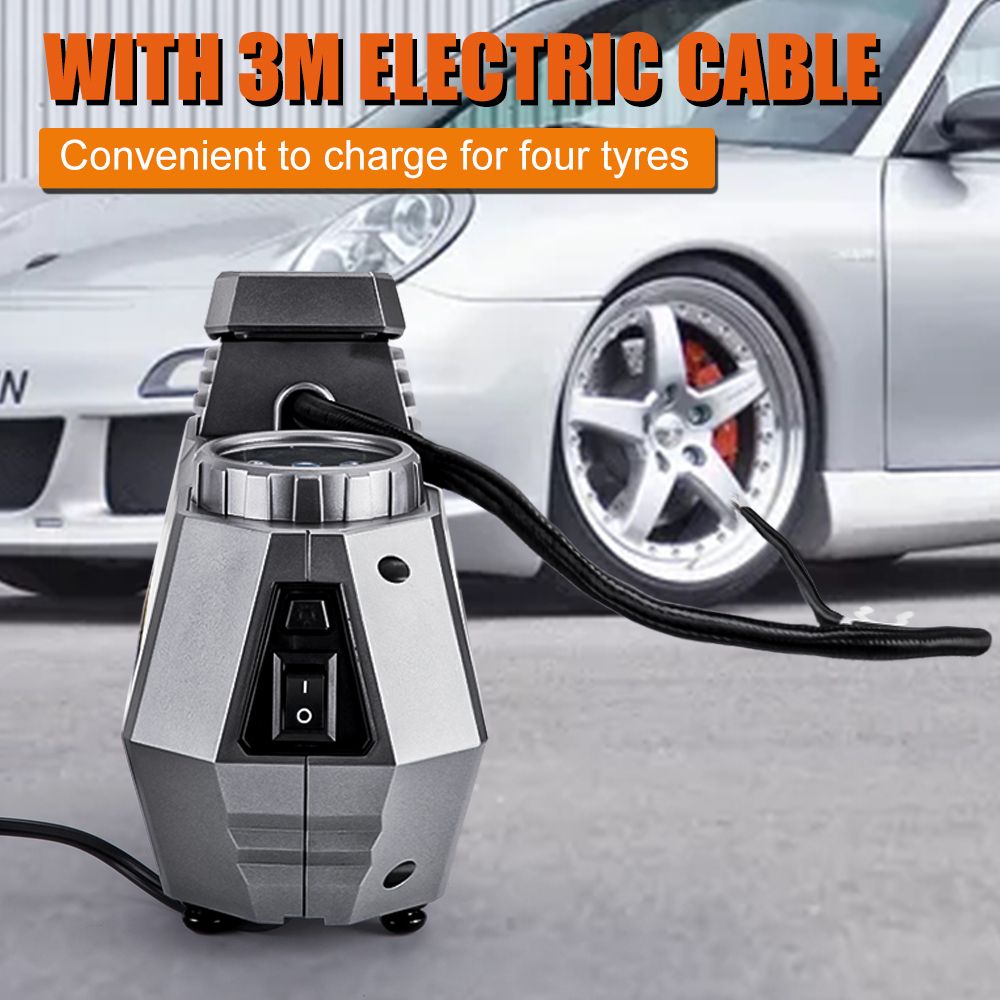 DC 12V Car Air Pump Electrical Portable Tire Inflatable Pump Mini Auto Compressor For Car Motorcycle Tyre Digital With LED Light
