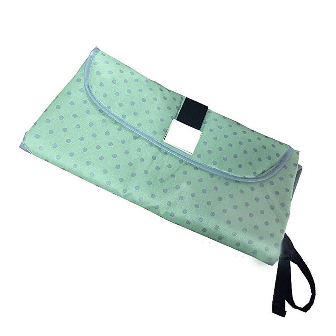 Green wave point 3-in-one folding baby diaper pad baby