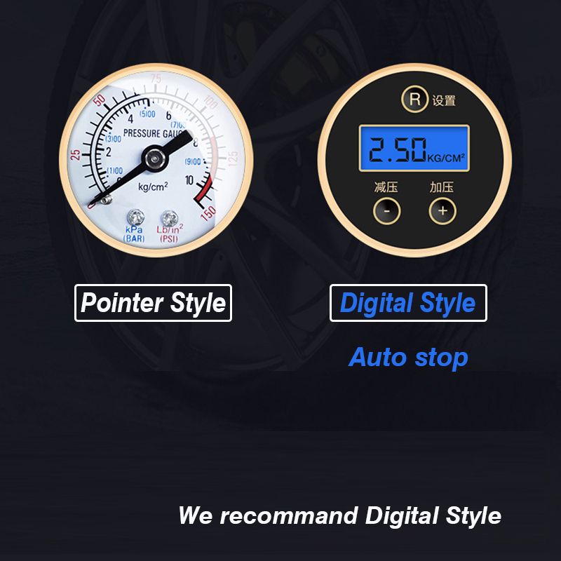 12V Portable Car Air Pump Electric Tire Inflator Pump  Digital Air Compressor Auto Tyre Pumb For Automobile Motorcycle Bicycle