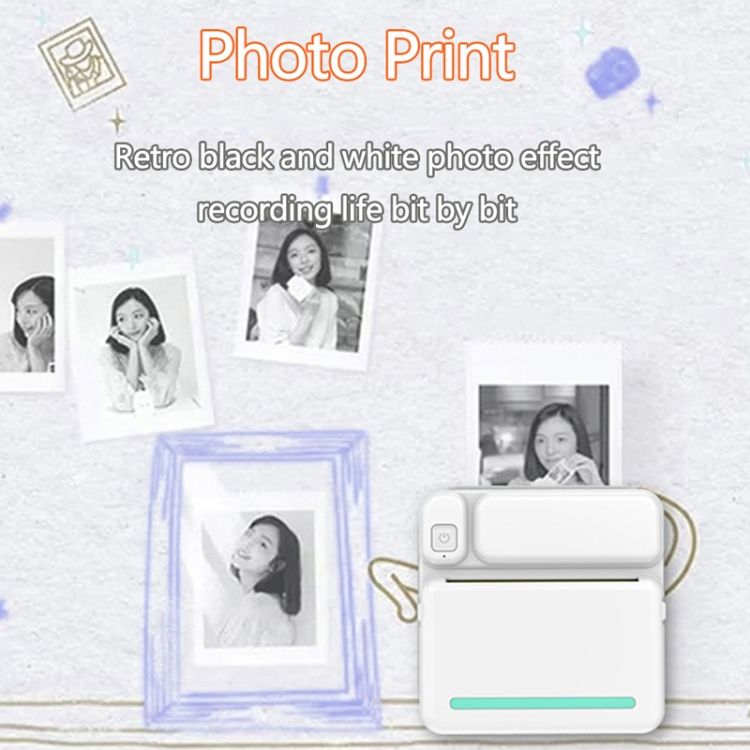 C19 Bluetooth Pocket Thermal Printer Pink Printer Paper X 5