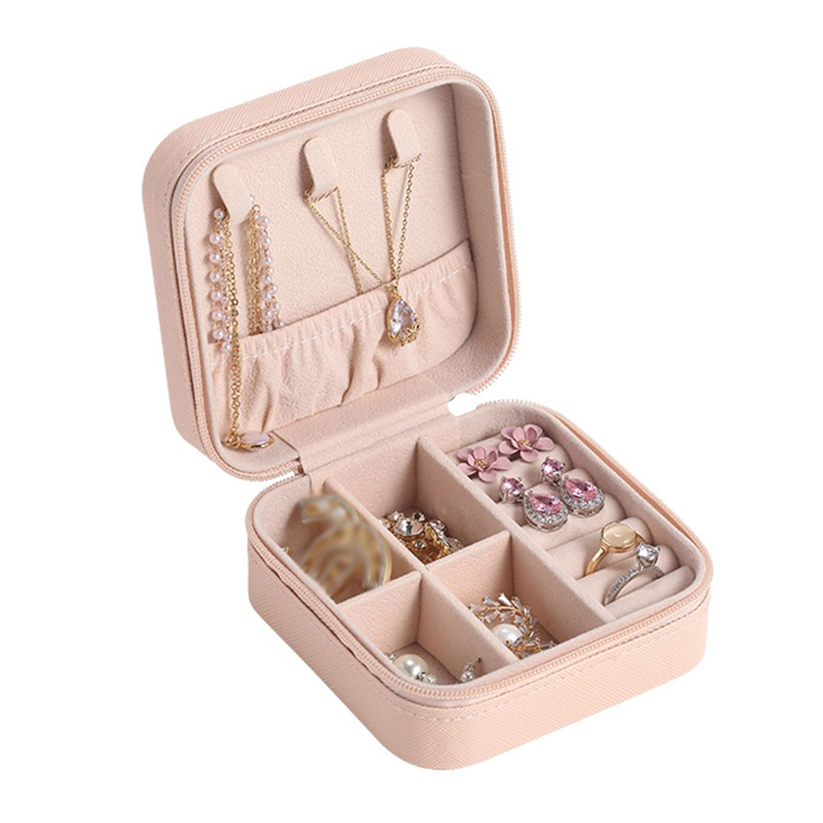 Jewelry Box Storage Organizer Small Portable Leather Single