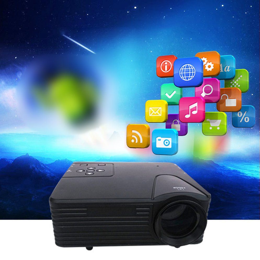 H80 Projector  Portable Mini 640x480 Pixels Full HD 0 Brighter And Clear LED Projector Video Home Cinema Theater Black