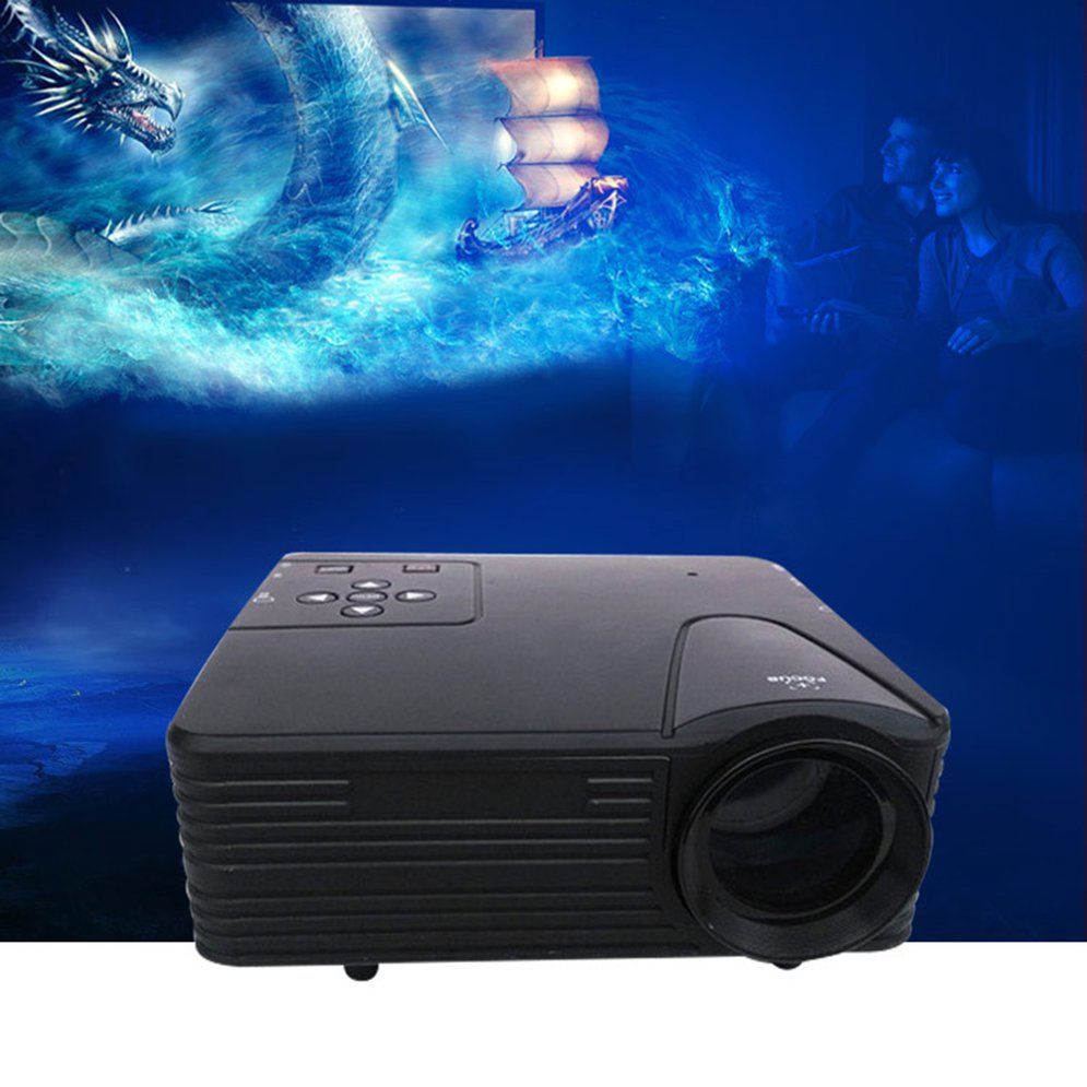 H80 Projector  Portable Mini 640x480 Pixels Full HD 0 Brighter And Clear LED Projector Video Home Cinema Theater Black