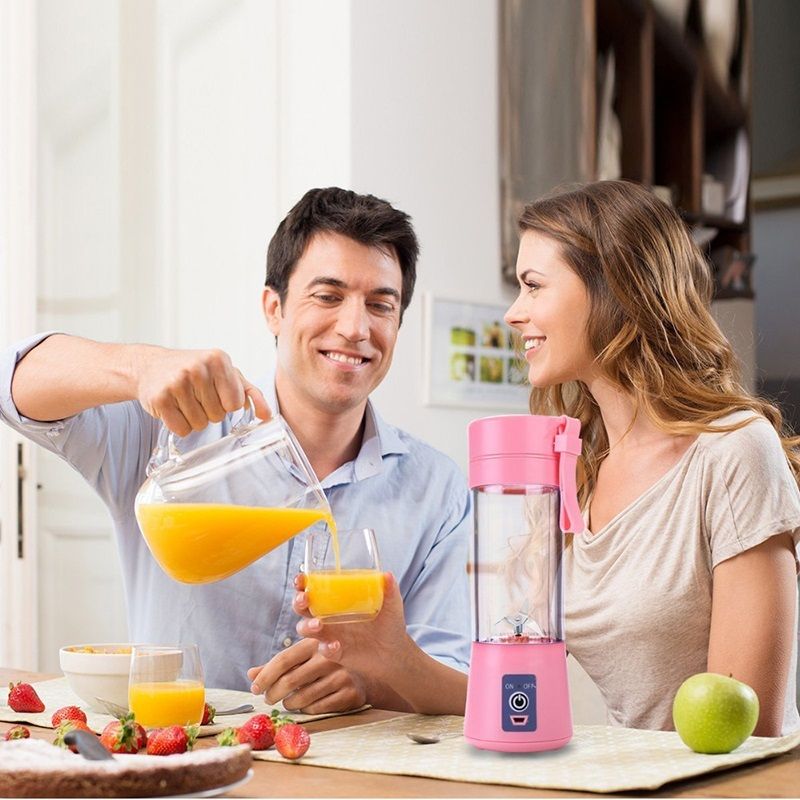 (Purple)Portable Fruit Juicer USB Charging Electric Handheld Smoothie Maker Blender Stirring Rechargeable Mini Portable Juice Cup Water DON