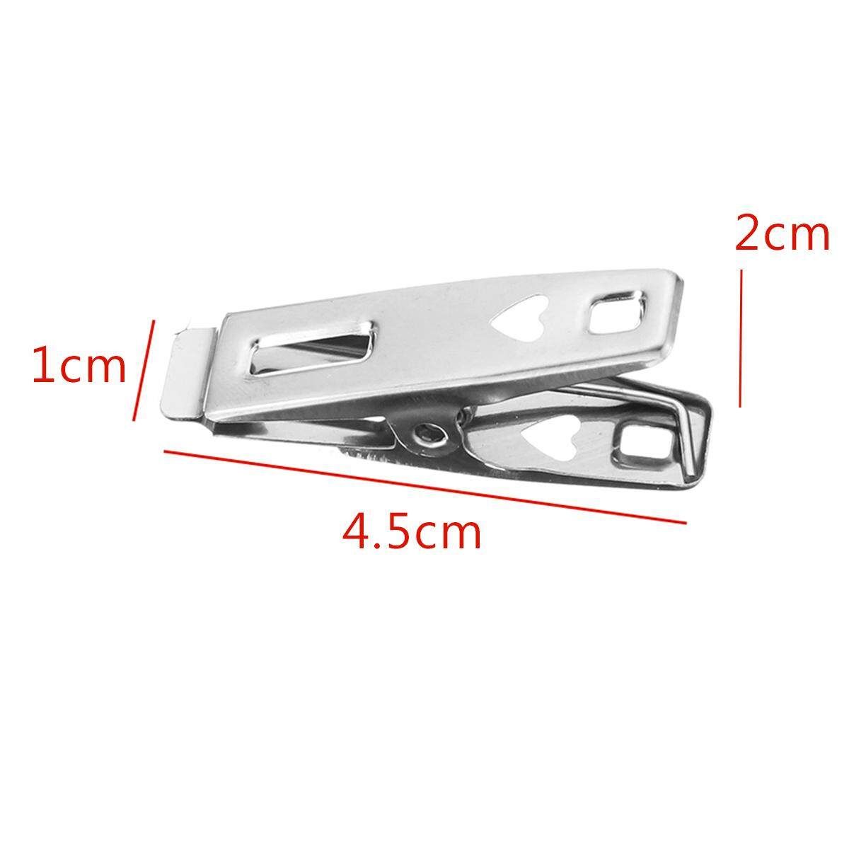 20Pcs Stainless Steel Metal Clothes Pegs Hanging Pins Clips Laundry Waterproof Clamps Underwear Sock Drying Rack