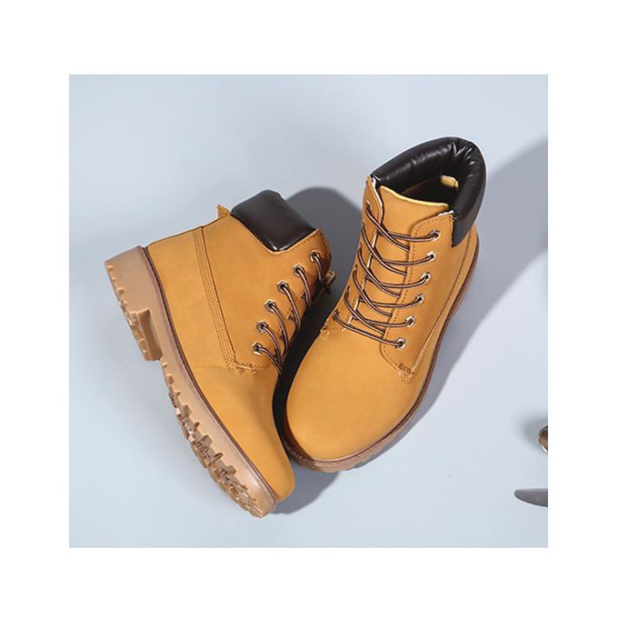 Women Shoes Martin Boots Shoes Ladies Shoes PU Leather Boots Yellow