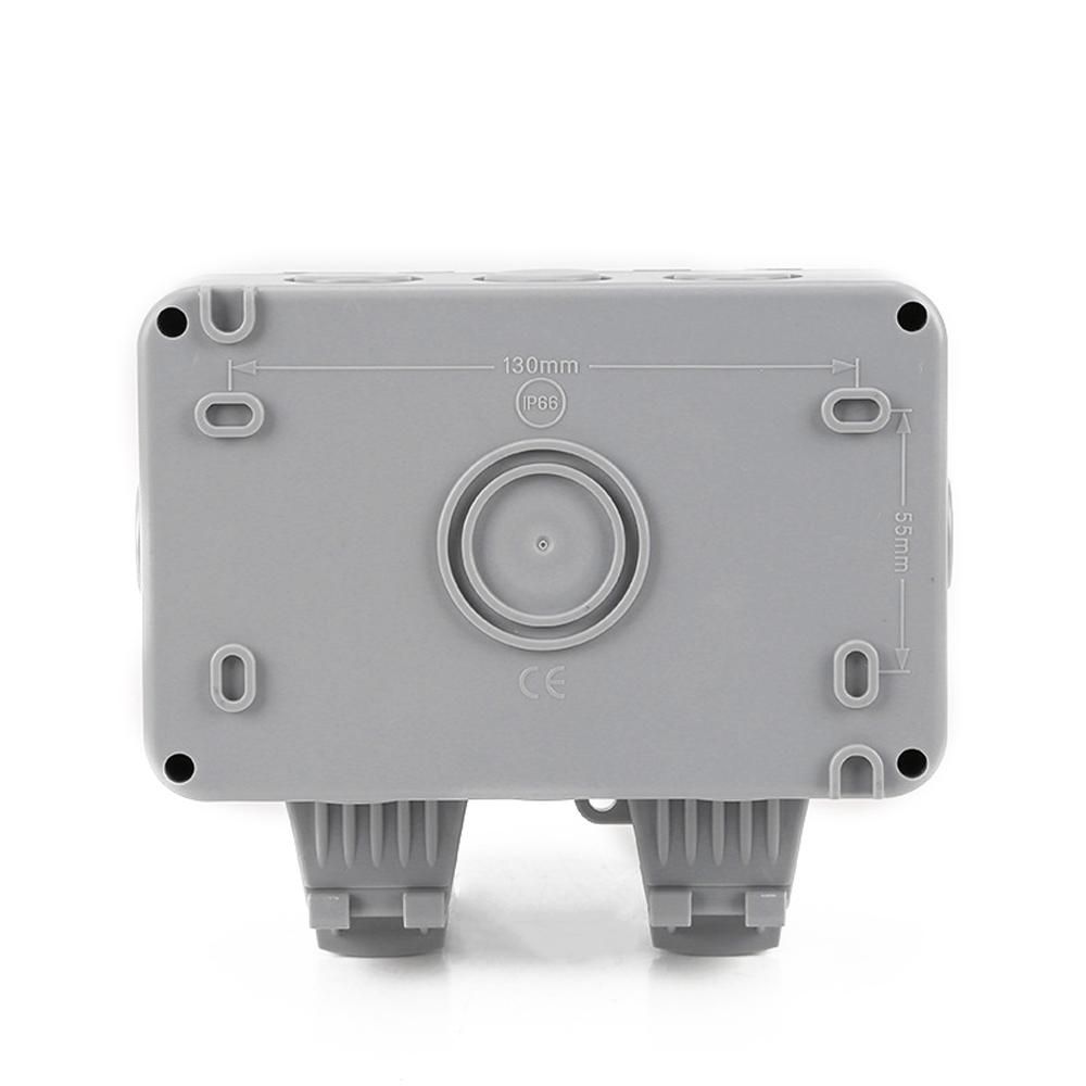 IP66 Weatherproof Waterproof Outdoor Wall Power Socket 16A Double Electrical Sockets Grounded AC 110-220V