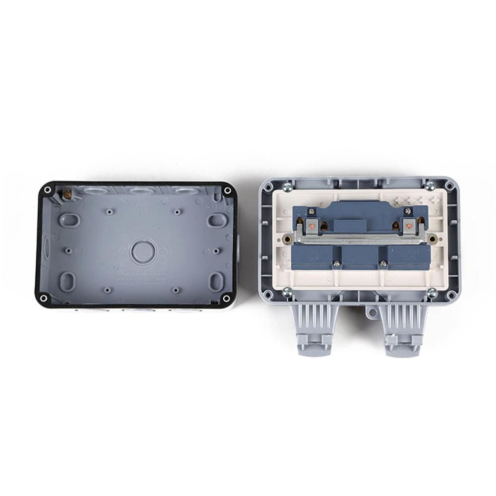 IP66 Weatherproof Waterproof Outdoor Wall Power Socket 16A Double Electrical Sockets Grounded AC 110-220V