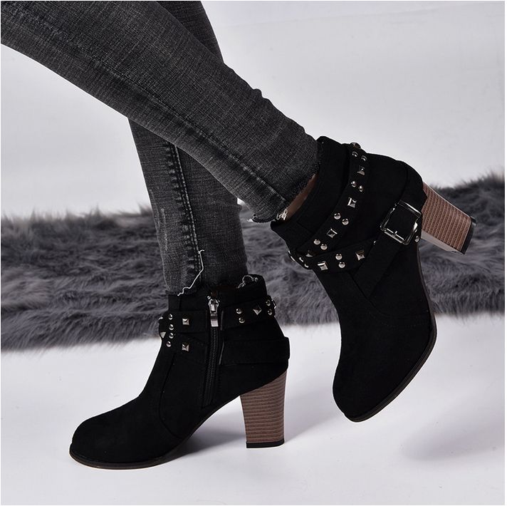 New Women Lady Fashion Sexy High Heel Platform Chunky Martin Boots
