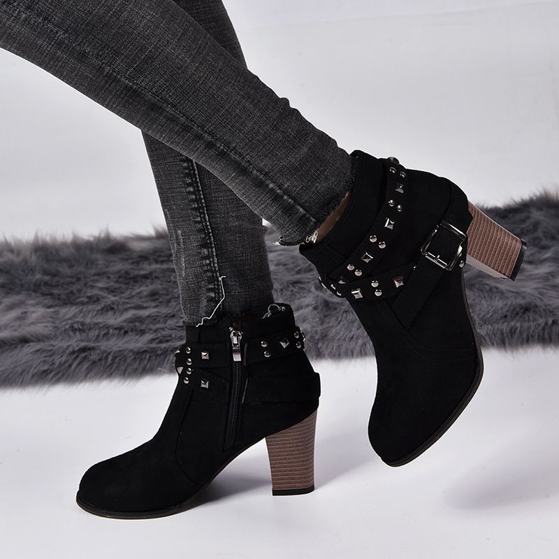 New Women Lady Fashion Sexy High Heel Platform Chunky Martin Boots