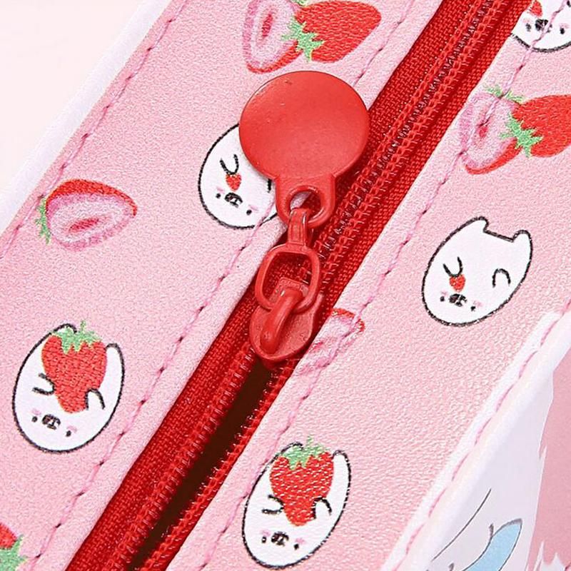 New Creative Simulation Of Milk Cartoon Pencil Case Cute PU Pen Bag Stationery Pouch for Student School Supplies red
