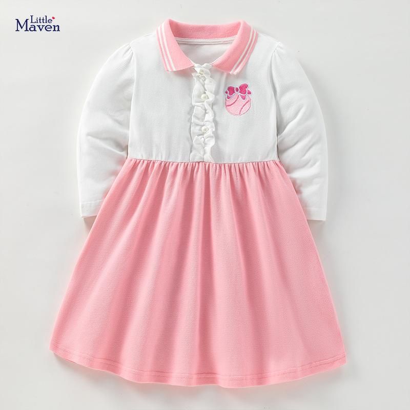 Cross-border direct supply children polo skirt autumn new cotton pleated skirt cute cartoo