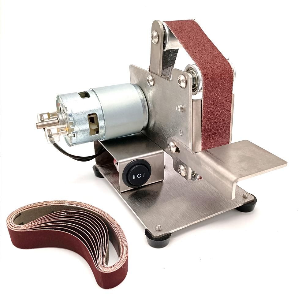 15mm/25mm Multifunctional Grinder Mini Electric Belt Sander DIY Polishing Grinding Machine Cutter Edges Sharpener