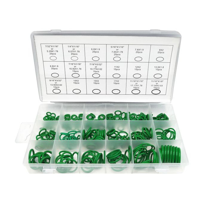 270-pack Green Rubber Seal O-Ring Washer Assortment Kit With Case