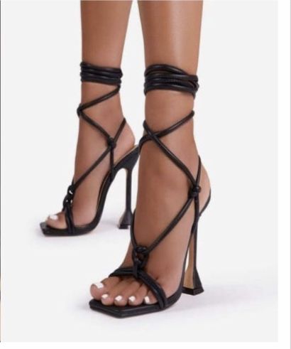 Classy Rope Sandals For Ladies-black