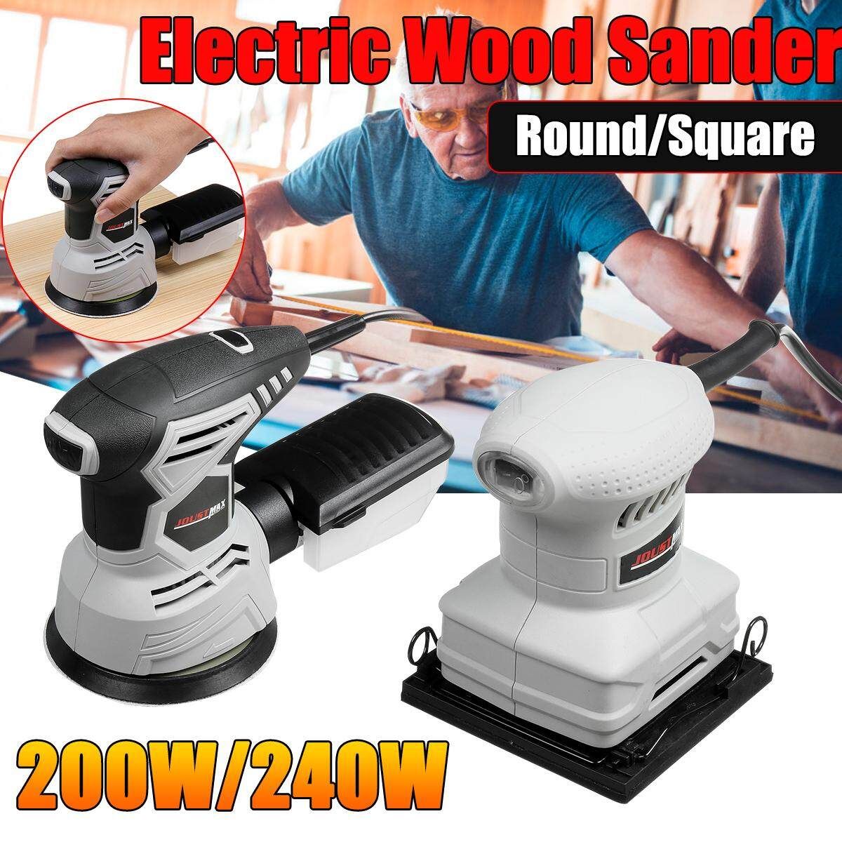 250W 125mm (5") Electric Palm Sander Random Orbital Belt Sander Sanding Tool DIY White