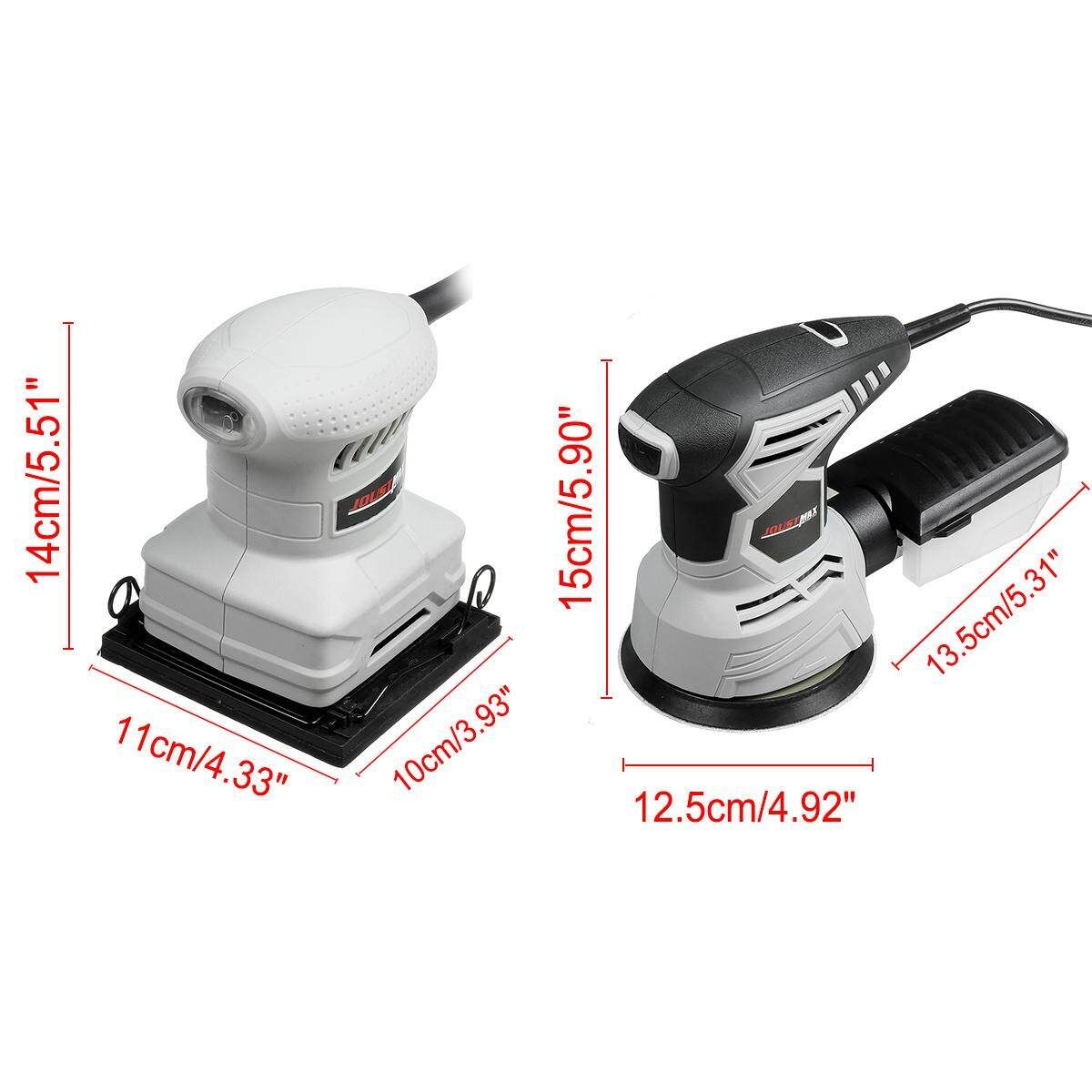 250W 125mm (5") Electric Palm Sander Random Orbital Belt Sander Sanding Tool DIY White