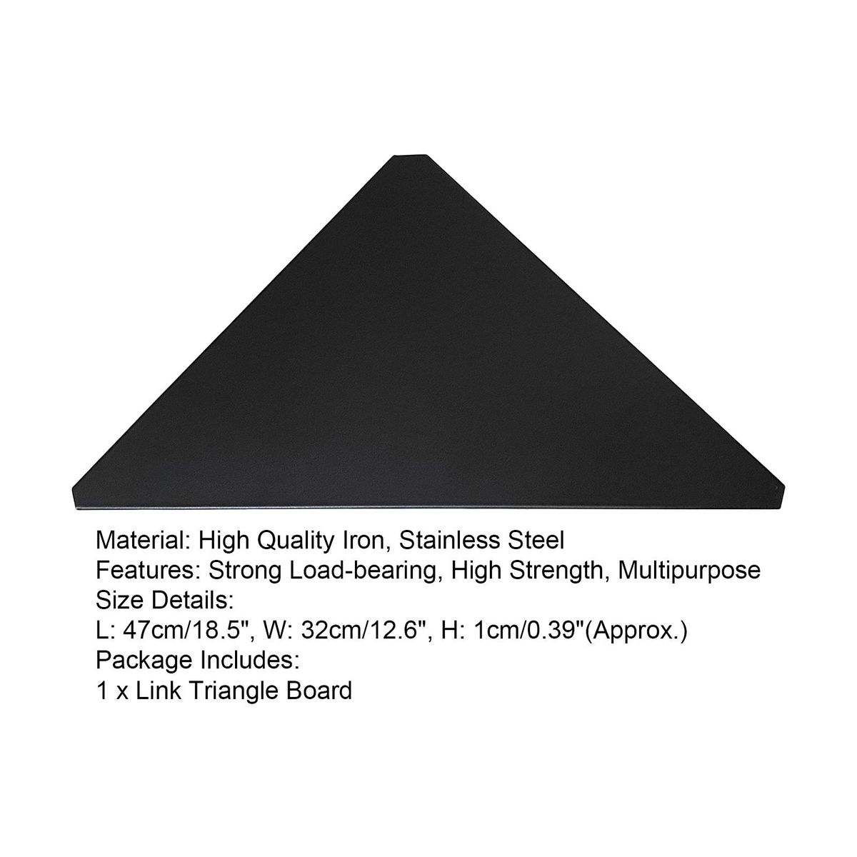 Triangular Board Table Side Corner Connecter Plate Black