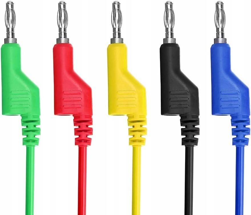 Multimeter Banana Plug to Alligator Clip Test Probe 5PCS 4mm Probe Lead Cable 1M