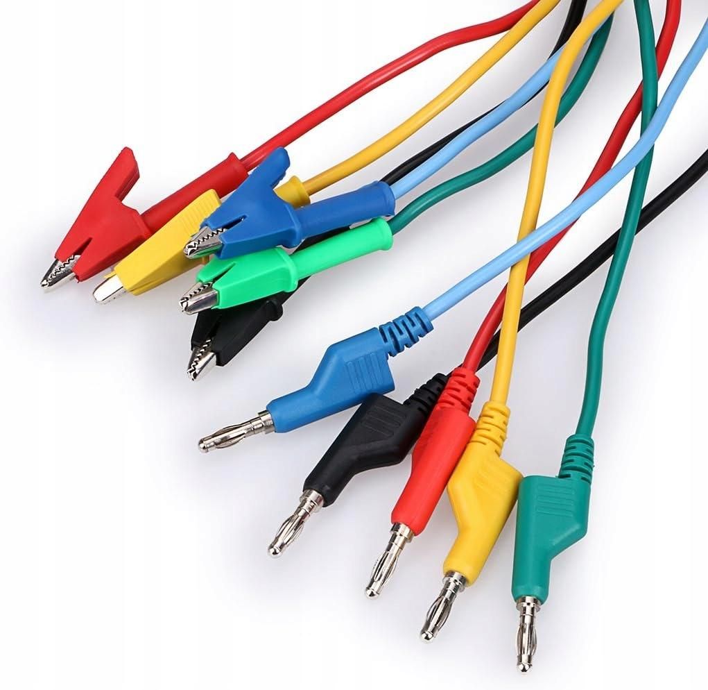 Multimeter Banana Plug to Alligator Clip Test Probe 5PCS 4mm Probe Lead Cable 1M