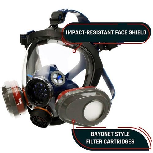 Smoke Black Tinted Full Face Respirator Gass Mask PD-101