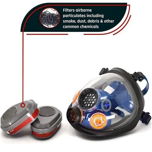 Smoke Black Tinted Full Face Respirator Gass Mask PD-101