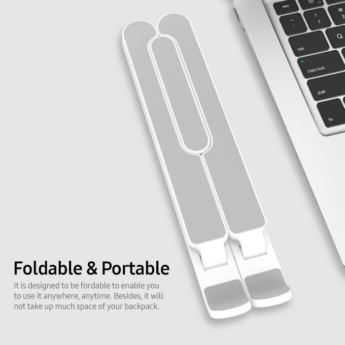 Plastic Foldable Adjustable Stand Holder For Laptop White