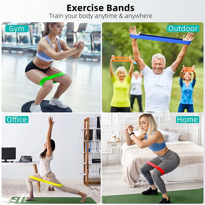 5 IN 1 Resistance Bands Fitness Set Rubber Loop Bands Strength Training Elastic Bands