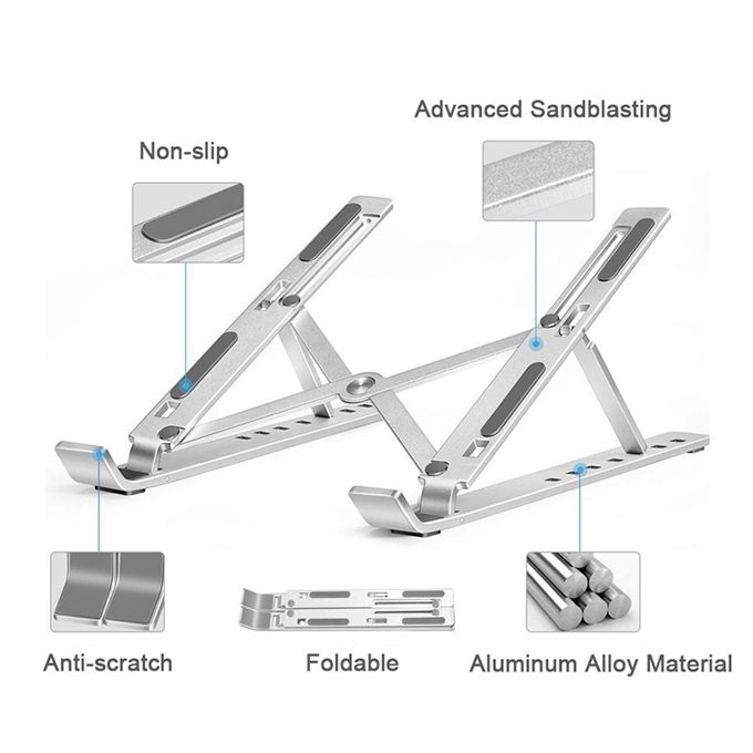 Aluminum Alloy Laptop Stand 7 Gears Adjustable Portable Folding Laptop Cooling Bracket Laptop Holder