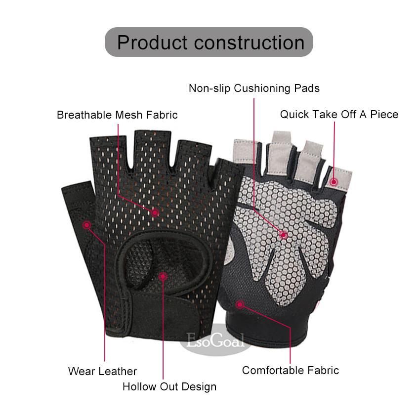 EsoGoal Women Fitness Sports Glove Breathable Half Finger