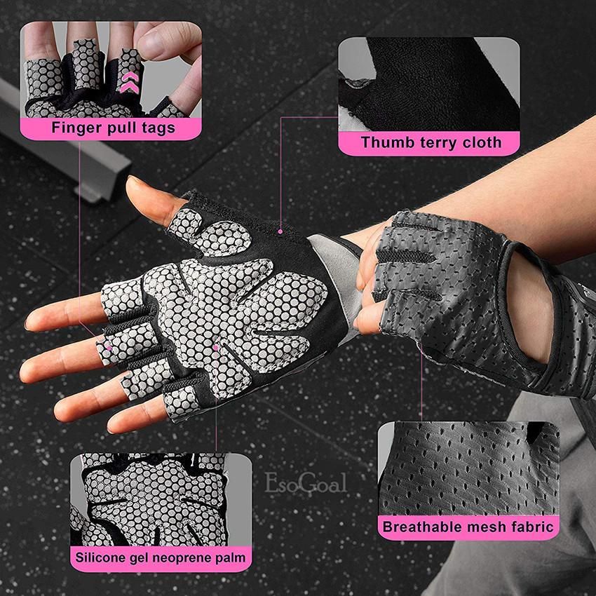 EsoGoal Women Fitness Sports Glove Breathable Half Finger