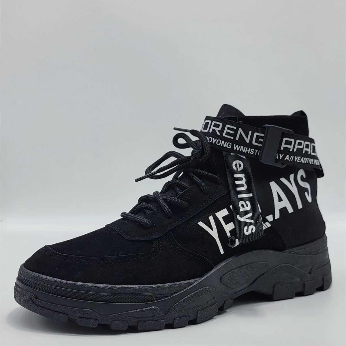Men's High Top Sneakers-black