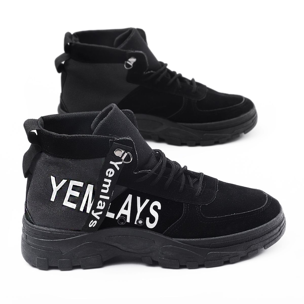 Men's High Top Sneakers-black