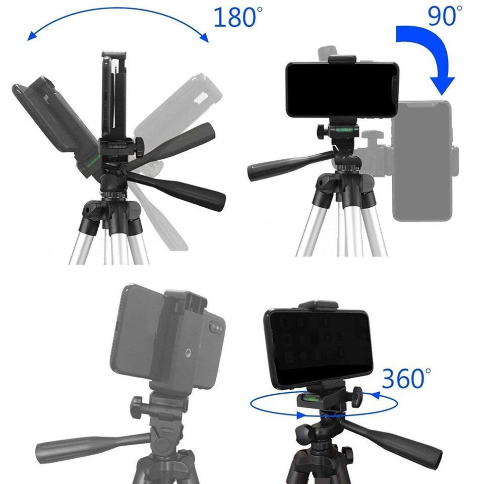 Aluminum Travel Tripod For Camera Phone Mount Flexible Lightweight Tripod Light Stand Photography For Field Youtube Phone
