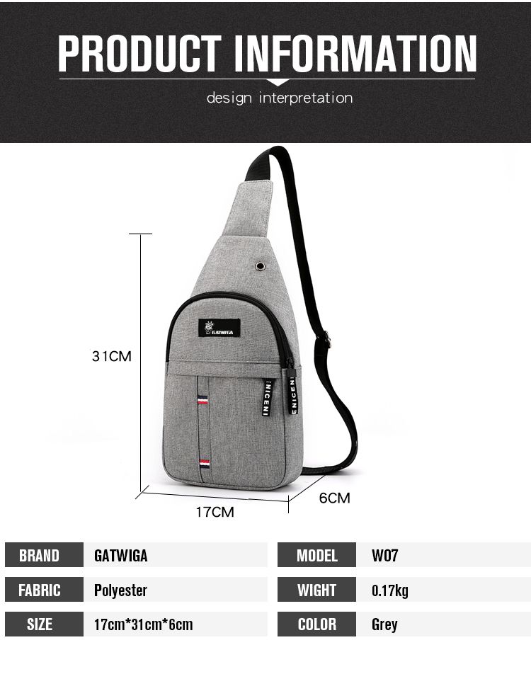 Men Casual Outdoor Travel Crossbody Bag Chest Bag