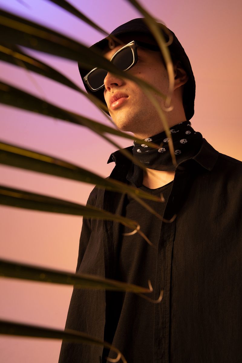 Man Slim Fit Woven Shirt -Black